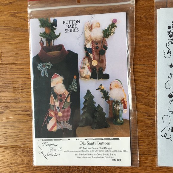 Lot of 10 Crafts Sewing Applique Christmas Santa Snowman Angel Patterns 1990's - Picture 6 of 11